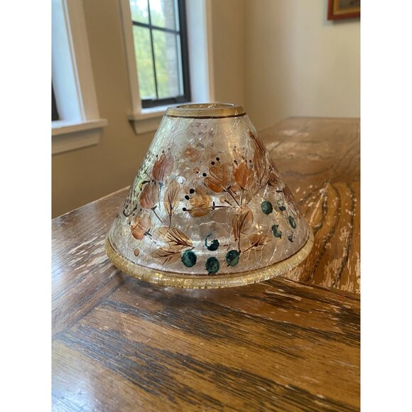 Yankee Candle Crackled Glass Floral Candle Shade Topper 4.5" - Picture 3 of 7